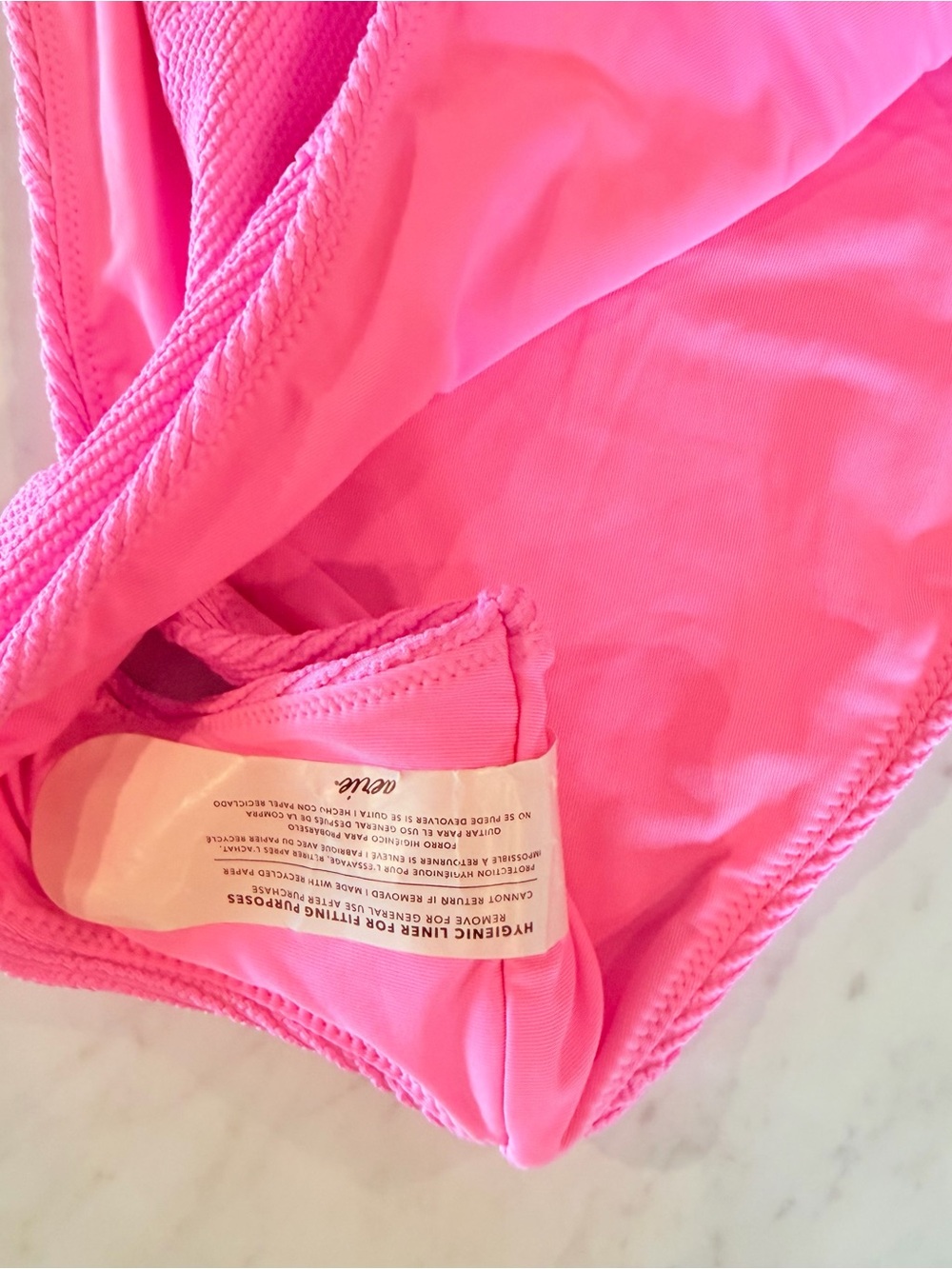 aerie NWT Hot Pink Ribbed High-Rise Bikini Bottom - Picture 4 of 6